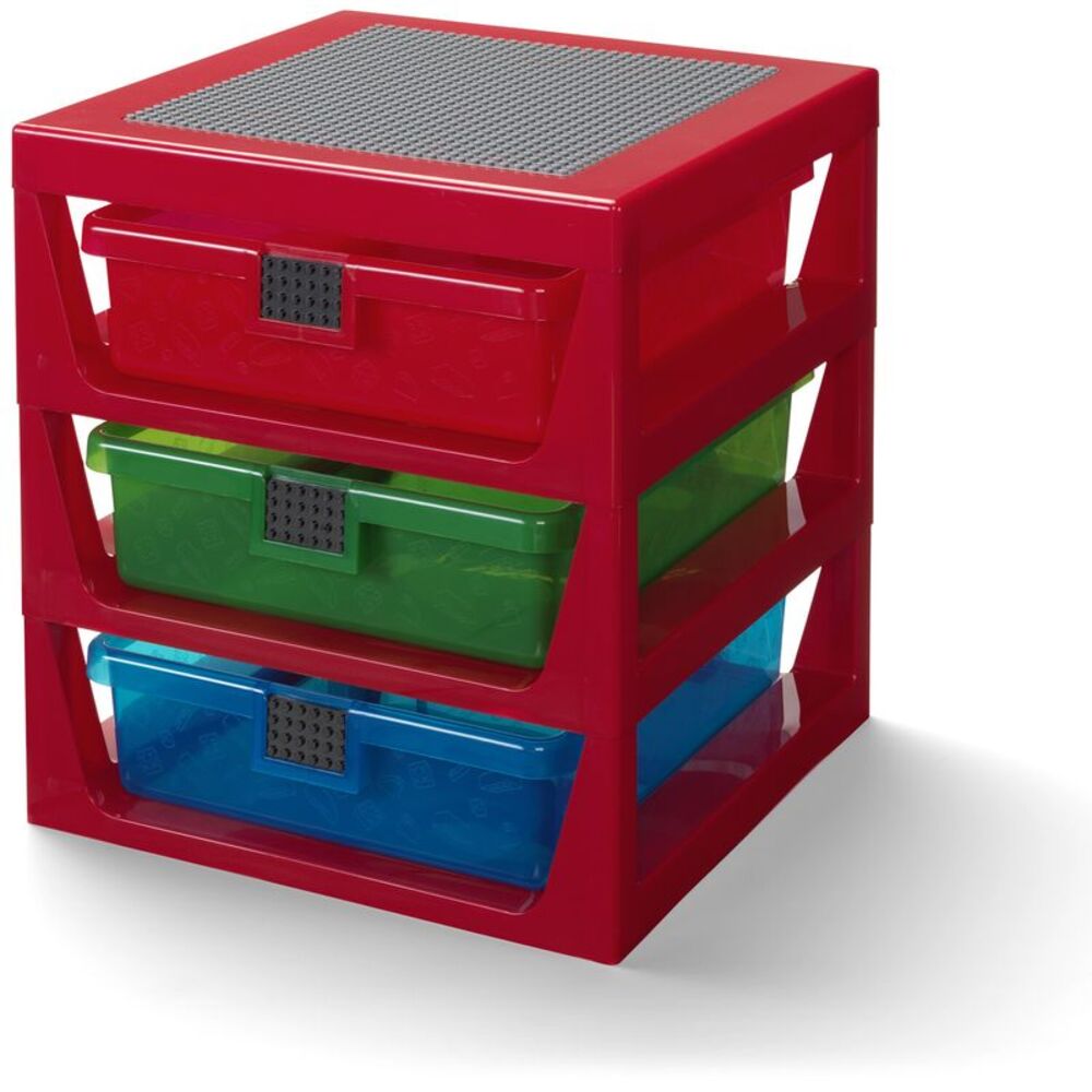LEGO 3-Drawer Storage Rack System, Red COLLECTIBLES - Picture 3 of 4